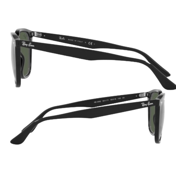 Ray Ban Polarized Unisex Sunglasses RB4362
55-18-145 Black Preppy Square New - Picture 4 of 11